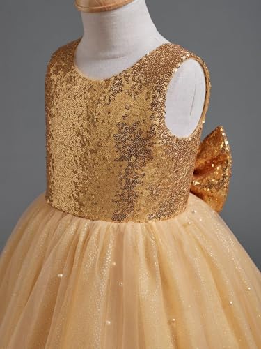 Sparkle Sequin Tulle Flower Girl Dress for Wedding Kids Princess Pageant Birthday Dress Pearls Bow Prom Ball Gowns Tutu Dress4