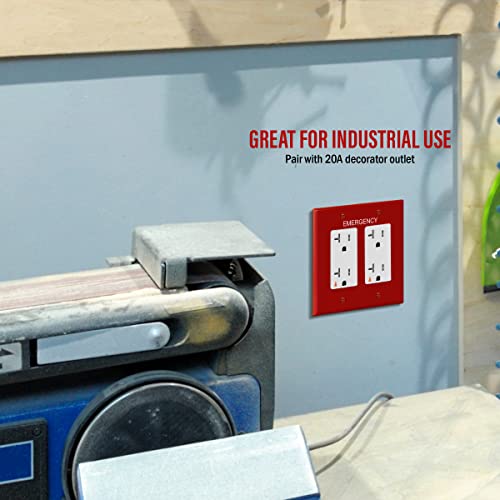 Image of ENERLITES 2-Gang Red Mid-Size Decorator Switch Outlet Wall Plate Cover