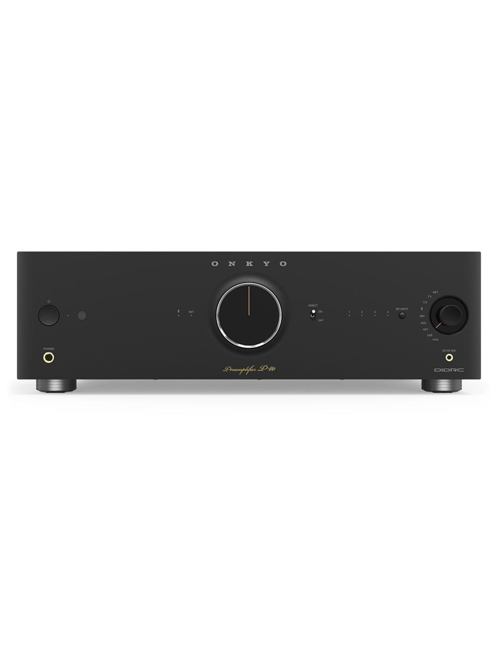 Onkyo P-80 Preamplificatore con stadio Phono MM/MC, DAC, streamer Ethernet/Wi-Fi, Bluetooth aptX HD, HDMI (ARC) e DAC, Nero