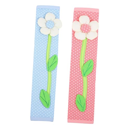 DECOMELODY 2 piezas para Manijas de Frigorífico Unidades con Decoración Floral Funda Protectora para Tiradores de Refrigerador y Congelador Lavable Resistente y Compatible con