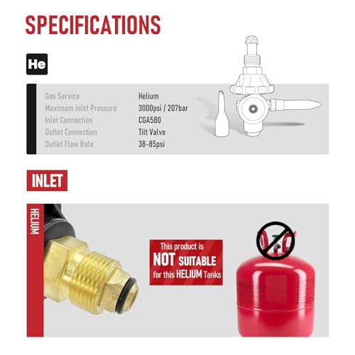 RX WELD Helium Balloon Filler Regulator