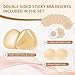 Dersoud Sticky Bra Inserts - Soft Invisible Reusable Double Sided Sticky bra for Women with Lift Support, Washable for Bikini, Swimsuit, Wedding, Strapless Dress C Beige
