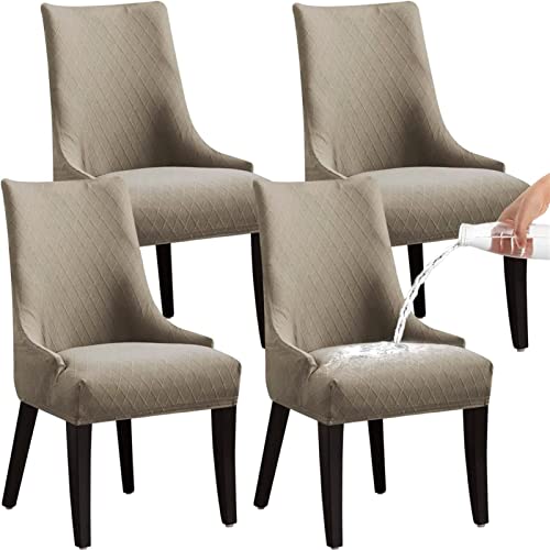 Housse de chaise extensible épaisse de qualité supérieure taupe