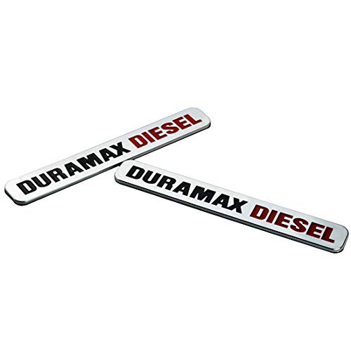 Image of Truck Emblem 3D Fender Door Hood Tailgate Badges Nameplate Letter Compatible with Duramax Allison 2Pack (Chrome Black Red)