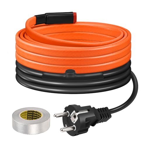Ruban Chauffant BDDFOTO 25 W/m, Protection Antigel Pour Conduites d’Eau Potable, Autorégulant et Économe en Énergie, 3 m