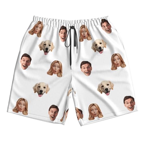 Personalized Face Mens Swim Trunks - Custom Funny Swim Shorts with Faces - Wife Girlfriend Photos Beach Board Short2