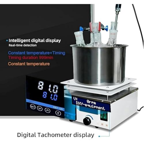 Agitador magnético de calefacción con pantalla digital, baño de agua y aceite, ajuste de velocidad de 2450 rpm, temperatura máxima de 300 °C, temporizador de 999 minutos para investigación de