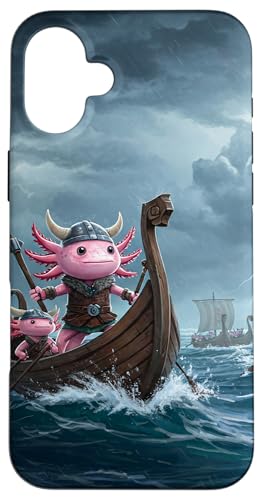 バイキング Axolotl Raiding the High Seas スマホケース iPhone 16 Plus 用