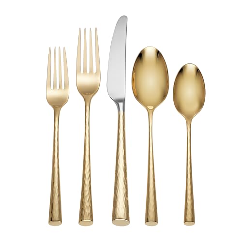Lenox Silverware Set, Imperial Caviar Gold 5-Piece Place Setting, Service For 1, 18/10 Sta