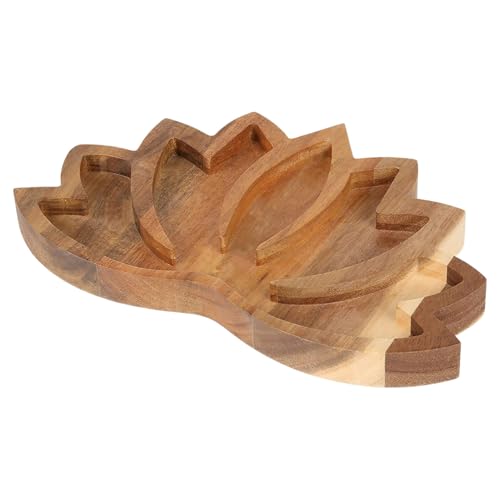 Bandeja de exhibición de madera y organizador de joyas de alta gama para almacenamiento de piedra | Elegante soporte para cristales, colección de minerales, bandeja decorativa