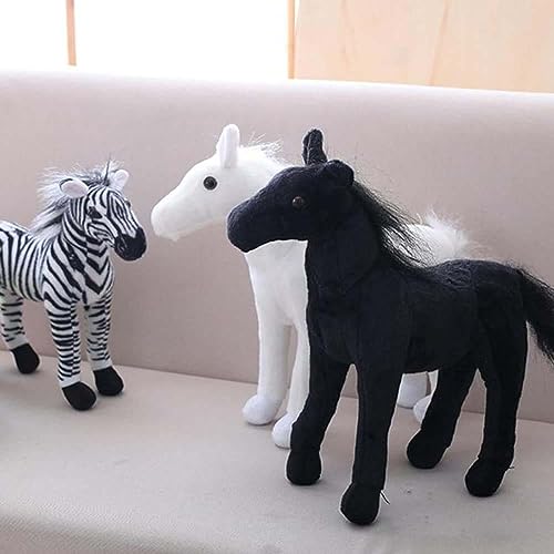 Image of Tickles Simulation Horse Soft Stuffed Plush Animals Toy for Kids Birthday Gift (Size: 45 cm; Color: Black)