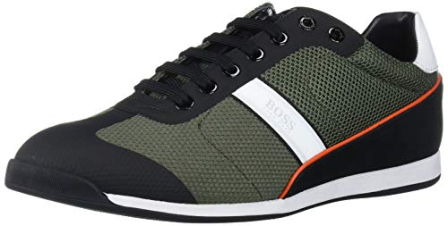 Hugo Boss BOSS Green Men's Akeen Suede Sneaker, Dark Green, 13 M US