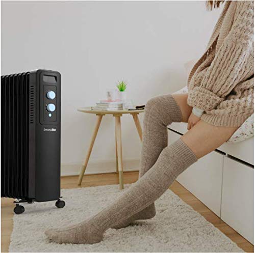 Miniatura 2 de Universalblue Calefactor Eléctrico De Aceite Bajo Consumo Radiador Aceite Negro 1500w 9 Elementos Calefactores 3 Potencias Silencioso Sistema De Seguridad Termostato Ajustable