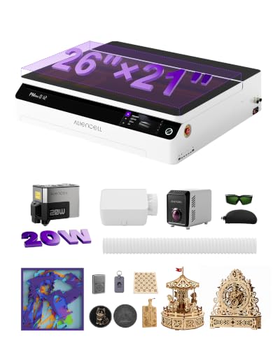 Image of Aliencell 20W X1 Laser Engraver & Cutter, 26 x 21 inch Bed Size, NO PC Needed