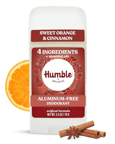 Image of Humble Aluminum-Free Deodorant, Sweet Orange & Cinnamon - 1 Pack | Fresh & Natural Deodorant Stick with Essential Oils, Long-Lasting Odor Control, Cruelty-Free, Men & Women
