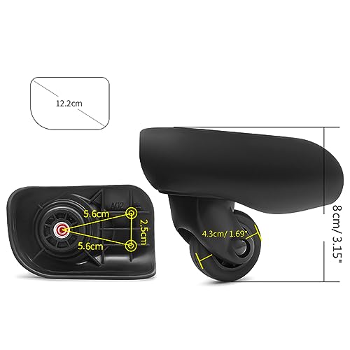 2Pcs Trolley Casters Replacement Heavy Duty Roller Wheel for Luggage Box Suitcase 360 Degree SilentWheel, One3