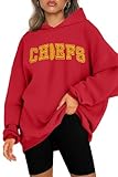 UNIQUEONE Game Day Sweatshirt Women Football Sweatshirts Football Mom Hoodie Touchdown Shirt Casual Crewneck Pullover Red