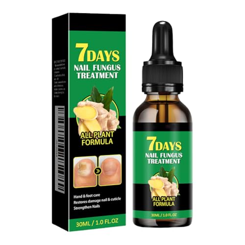 LYEAA Tratamiento de hongos en las uñas, Tratamiento para hongos en las uñas de 7 días, Aceite de cuidado de cutículas para uñas de los pies, Suero de jengibre para uñas