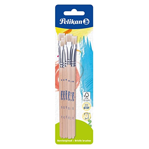 Pelikan Borstenpinsel-Set Sorte: 613F je 2x Größe 4 6 8 10 und 12 10 Stück