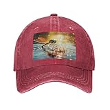 PHAYAH Gorra de béisbol con diseño de libélula y dibujos animados de vaquero, para hombres y mujeres, gorra de béisbol retro, color negro, rosso, Talla única