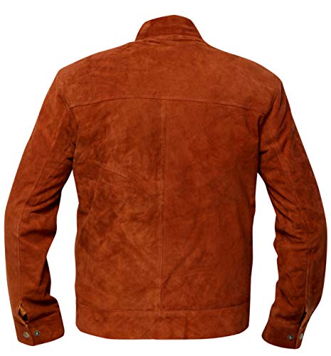 Image of Men's Slim Fit Brown Real Suede Leather Jacket