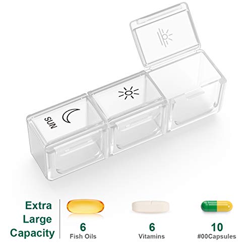 Image of BUG HULL Weekly Pill Organizer 3X a Day, Daily 7 Day Medicine Pill Organizer 3 Times a Day, Travel Pill Case Container for Vitamins, Supplements