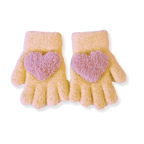 Image of Tomorrow Kids Winter Gloves | Warm Faux Wool Thermal Gloves for 3-8 Year Olds | Elastic Knit Gloves with Hart Pattern | Ideal for boy and girls