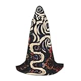 HCVXBSA Mantello con cappuccio nero Vortex in the forest per uomini e donne, mantello da mago con, resistente e confortevole, mantello lungo per Halloween, cosplay, feste, piccolo