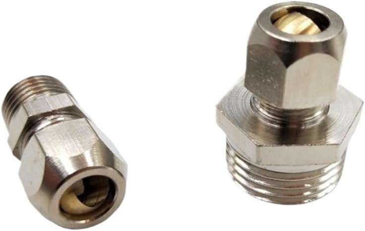 1PC Brass Ferrule Tube Compression Fitting Connector BSP Male Thread Hydraulic Adapter - Compatible with PU, Nylon(12mmx3/8inch)