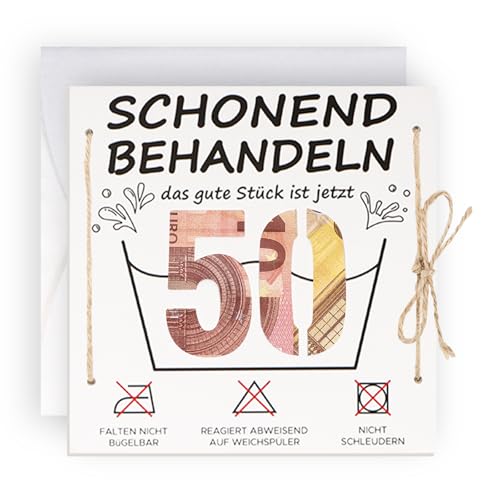 WenmthG Lustige 50. Geburtstagskarte mit Umschlag - Schonend Behandeln 50. Geburtstag - Geldgeschenk 50. Geburtstag - Geschenke zum 50. Geburtstag Frauen & Männer WenmthG Lustige 50. Geburtstagskarte mit Umschlag - Schonend Behandeln 50. Geburtstag - Geldgeschenk 50. Geburtstag - Geschenke zum 50. Geburtstag Frauen & Männer