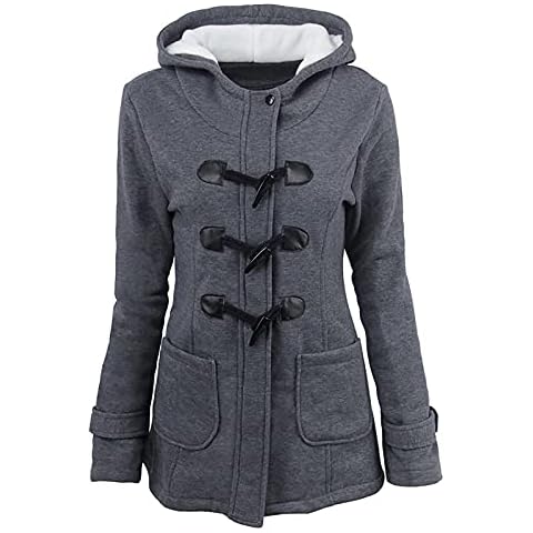 AMhomely Women's Vintage Hooded Duffle Coat Cover