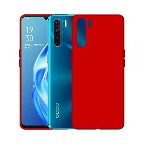 Image of Case Creation Luxurious OG Series for Oppo F15 Case Cover,Anti-Dirty Slim Case Frosted Matte Cute Candy TPU Raised Bezel (Splash of Color) Back Cover for Oppo F15 - Glamour Red