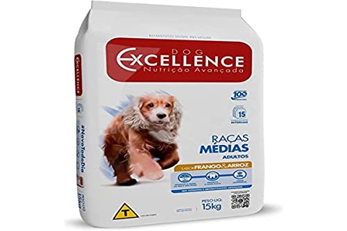 Ração Dog Excellence para Cães Adultos de Raças Médias Sabor Frango e Arroz 15kg