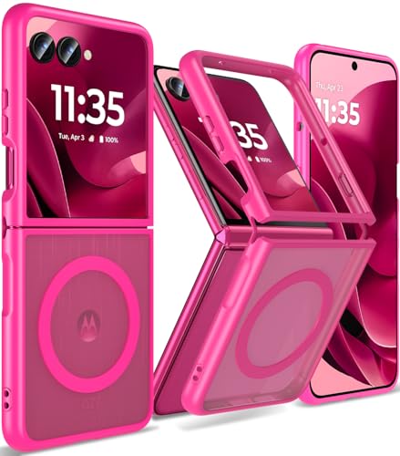 Coque Moto Razr+ Ultra 2025 rose rouge polycarbonate mat compatible Mag-Safe