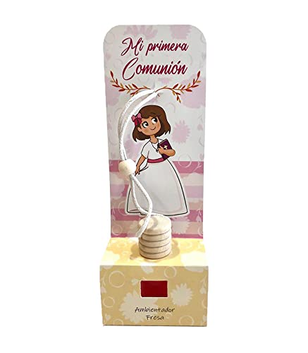 LOTE 25 AMBIENTADOR COMUNION NIÑA FRESA COCHE Y ARMARIO.Recuerdos. Regalos Originales. Papelería.Detalles de Bodas, mi primera Comuniones, Bautizos, Cumpleaños.