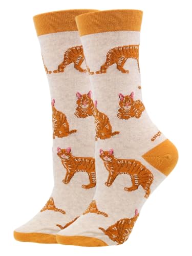 Orange Tabby Cat Socks for Women - Gift for Cat Lovers2