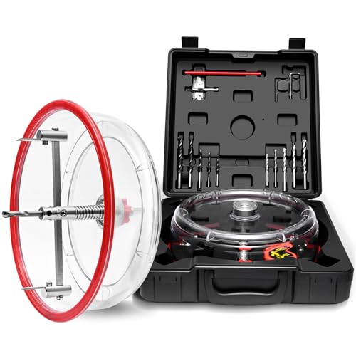 Do-Electr Sierra de Agujero Diámetro Ajustable 40-200mm, Corona para Hacer Agujeros en Techos de Escayola con Cubierta Protectora Carpintería Agujero Herramienta de DIY