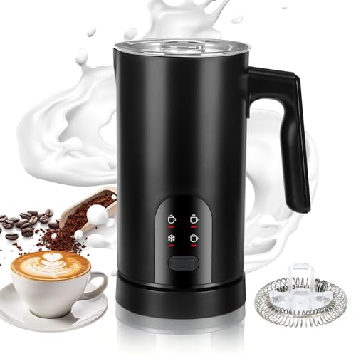 Fizzyo Espumador de Leche Electrico 4 en 1 Espumador Leche Automático 350ml, Silencioso Calentador de Leche y Preparador de Chocolate Caliente para Espuma Caliente y Fría, Hacer Latte y Cappuccino