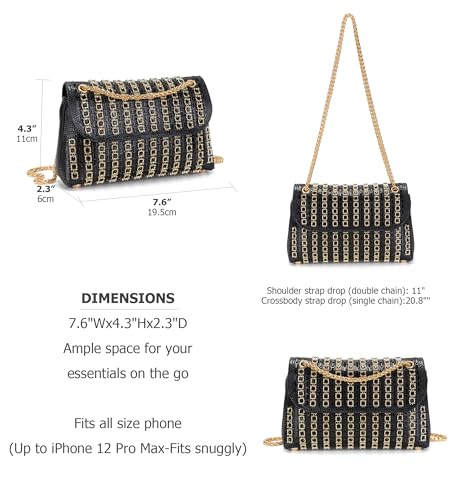 Image of Sweetovo Rhinestone Clutch Purse, Sparkly Evening Bag with Chain for Women
