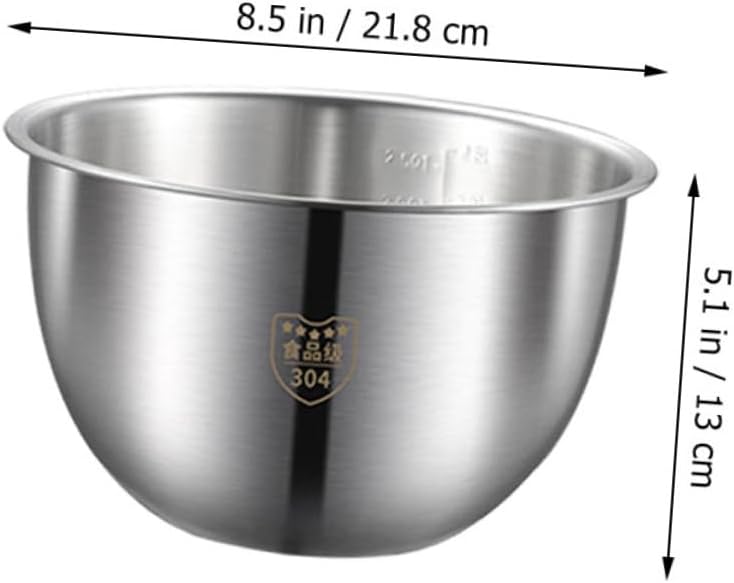 Alipis Stainless Steel Drainer Bowl Set Multi-functional Colander Mixing Basin for Rice Vegetables Eggs and Noodles Kitchen Accessory with Anti-slip Design Set