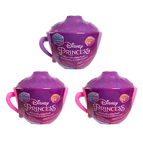 Image of Disney Princess Mini Teacup Capsule Plushie, 3-Pack Set, Collectible Mini Plushie, Styles May Vary, Kids Toys for Ages 3 Up by Just Play