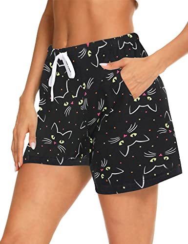 Image of ENJOYNIGHT Women Pajama Shorts Cotton Lounge Bottoms Sleep Shorts with Drawstring & Pockets