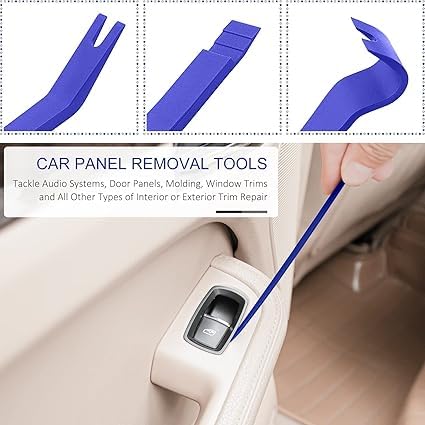 Image of 5PCS Non-Scratch Auto Trim Removal Tool Set - Multi-Purpose Plastic Pry Tool Kit for Removing Car Dash Panels, Clips, Interior Moldings, and Door Fasteners with Ease