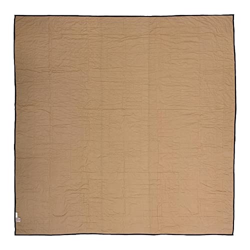 VHC Brands Black Check Star Queen Quilt 90Wx90L Country Rustic Primitive Design Black and Tan