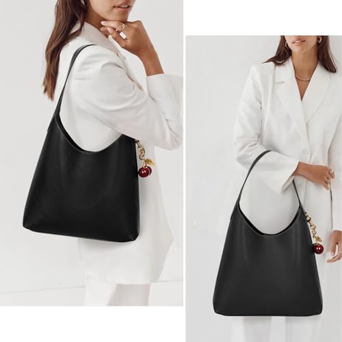 Image of Hobo Bags For Women Vegan Leather Shoulder Bag Tote For Women Medium Slouchy Designer Handbags Purses Fall Fashion