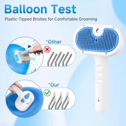Image of Pet Steam Brush for Dogs & Cats, 3-in-1 Shedding Grooming Tool | Self Cleaning Spray Comb with Mist, Dog Brush for Shedding, Cat Brush for Hair Removal, Long Haired Pet, Waterless Shampoo