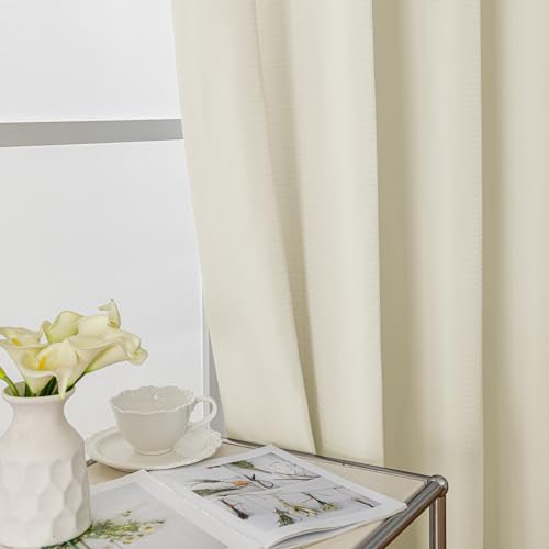 Visillos dormitorio modernos Ystyle beige de voile con ojales 5