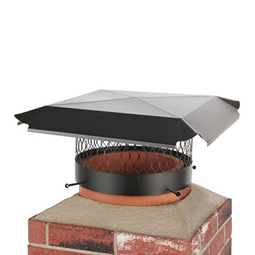 Draft King Cbo12 Round Bolt On Black Galvanized Steel Single Flue Chimney Cap, 12" Diameter #TOP3