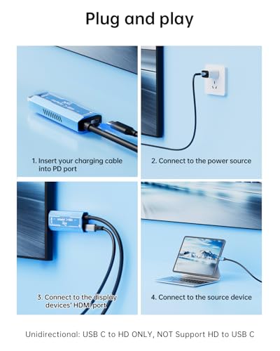 Adaptador USB C a HDMI Cable 6.6FT 8K@60Hz 100W PD miniatura 3