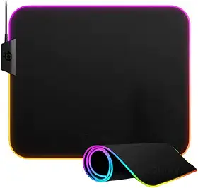 Mouse Pad Gamer Para Jogos com RGB LED Com 13 Modos de Iluminação 35x25cm Grande, Macio Superfície de Velocidade, Base Antiderrapante em Borracha e Borda Arredondada